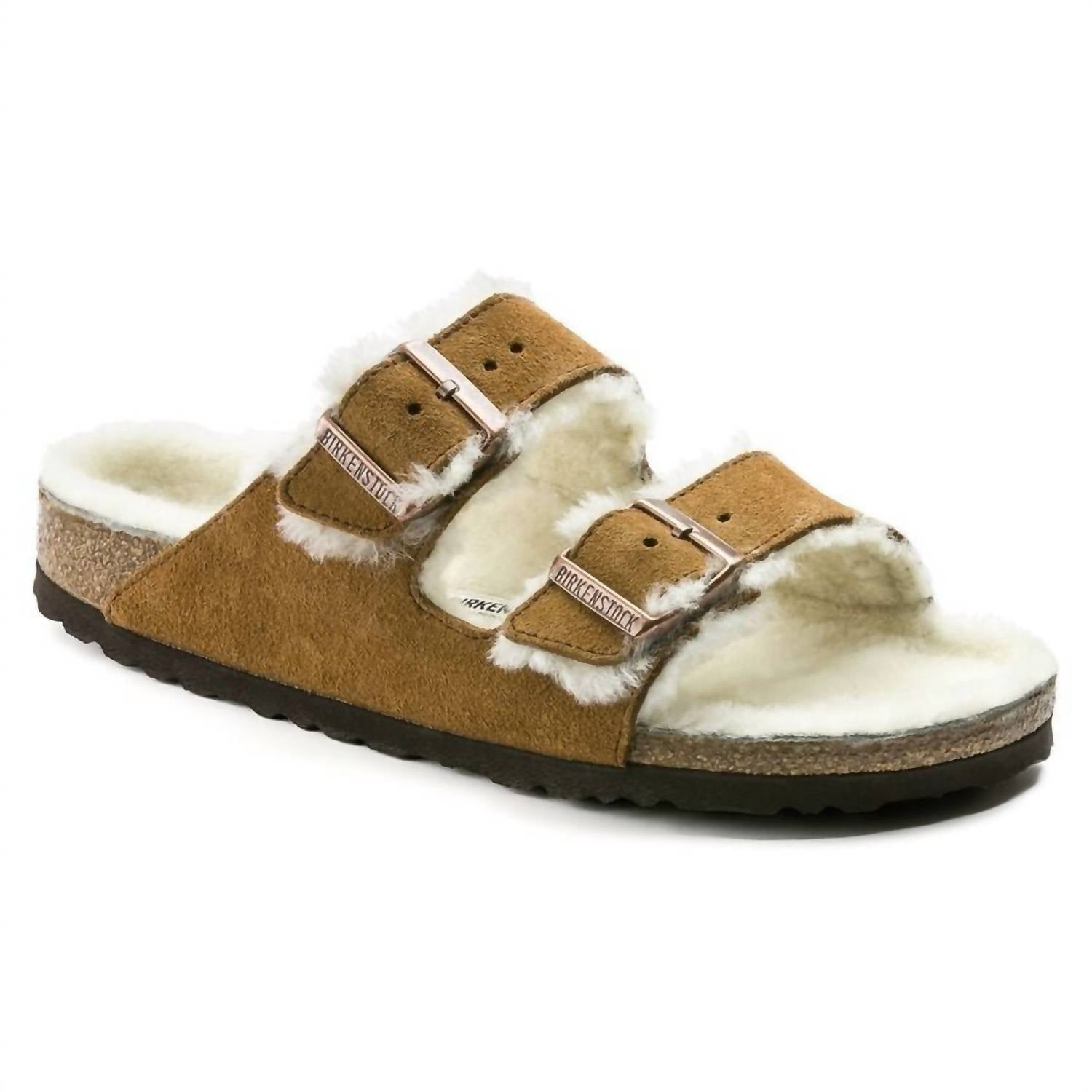 Женские сандалии Arizona Shearling из норки Birkenstock, цвет mink