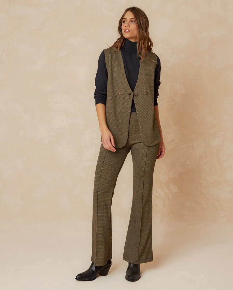 

Женские длинные расклешенные брюки тупой вязки Indi & Cold, черный