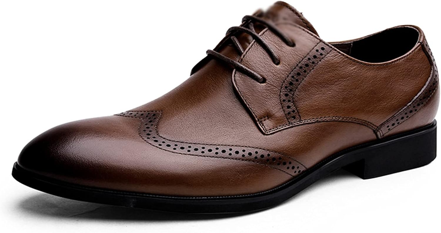 

Мужские классические туфли WKNBEU: кожаные броги, дерби, оксфорды на шнуровке, элегантные туфли для свадьбы, офиса, деловые туфли, черные - US7/UK6/EU39