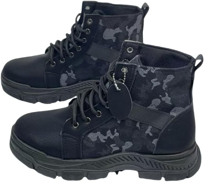 

Мужские теплые ботинки с толстой подошвой - стильные и универсальные, противоскользящие и прочные, подходят для активного отдыха, ежедневного использования и зимы Clolinde, черный