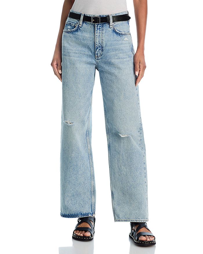 

Широкие джинсы с высокой посадкой Shea в цвете Calhe rag & bone, синий