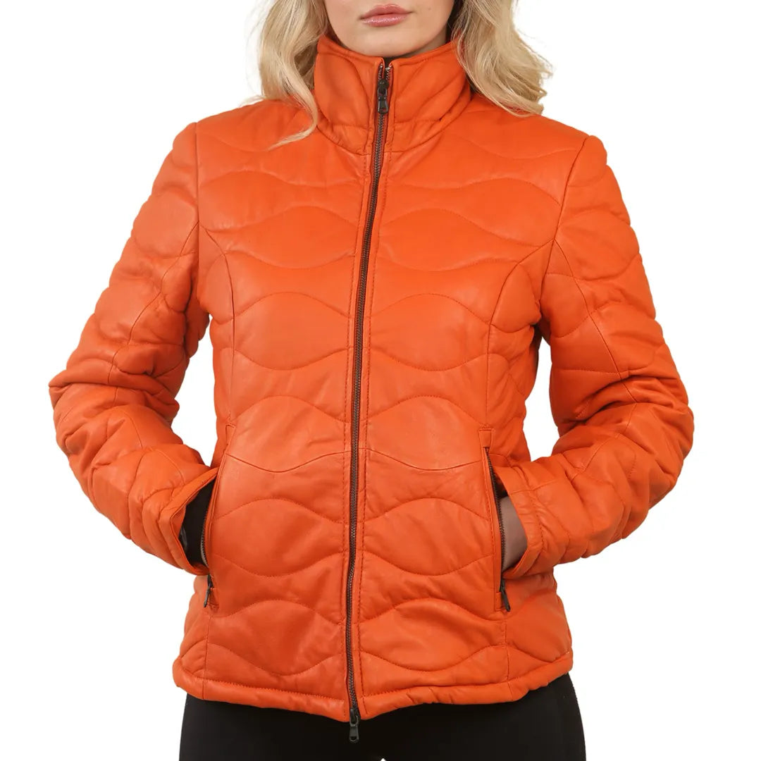 

Кожаная куртка Puffer стеганая средней длины TruClothing, оранжевый