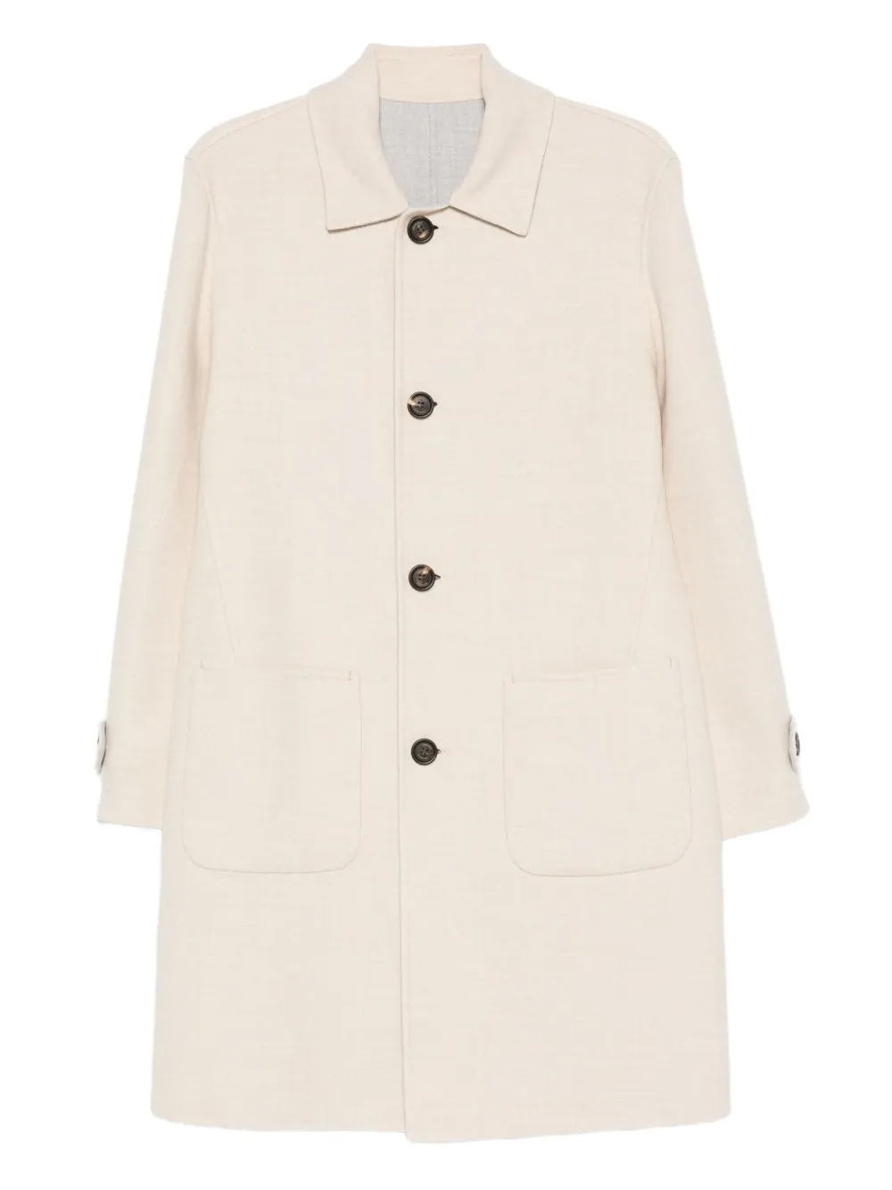 

Однобортное пальто с накладными карманами Eleventy, нейтральный