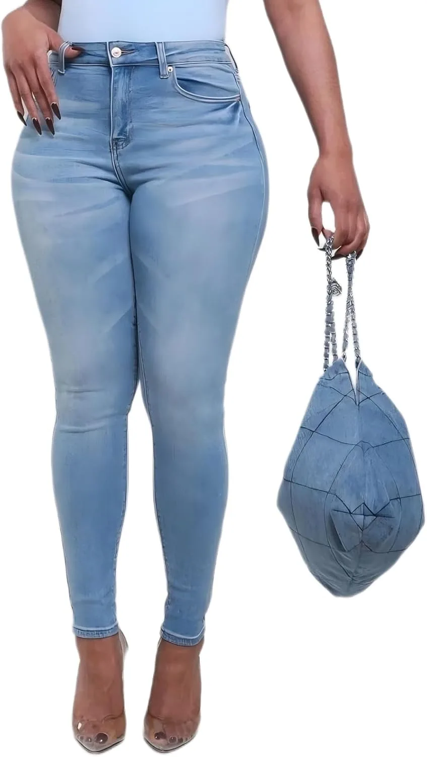 

Женские джинсы скинни с высокой талией и эффектом подтяжки ZonJie