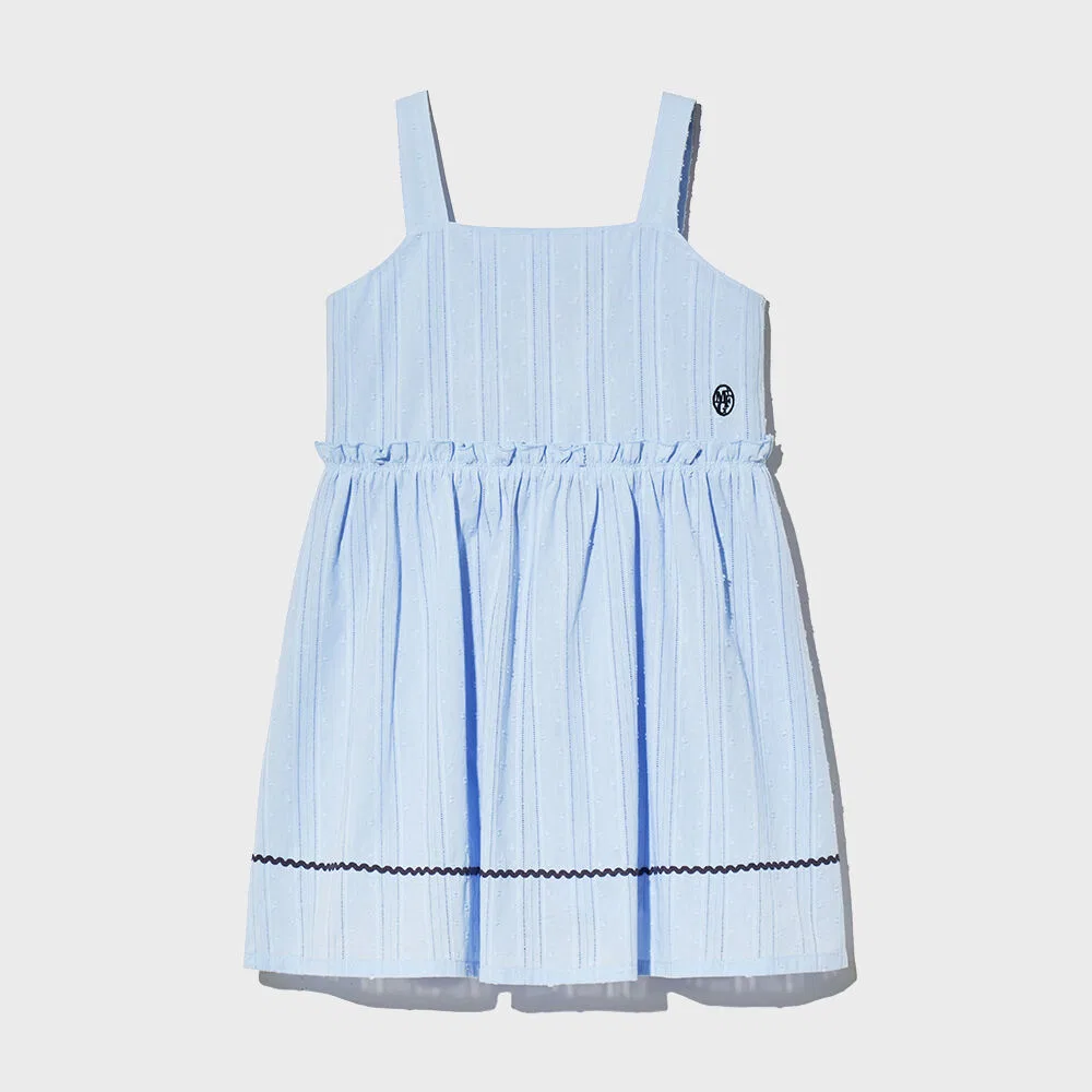 Детское платье без рукавов Marithé Kids W Eyelet Embroidery небесно-голубого цвета — фото 2