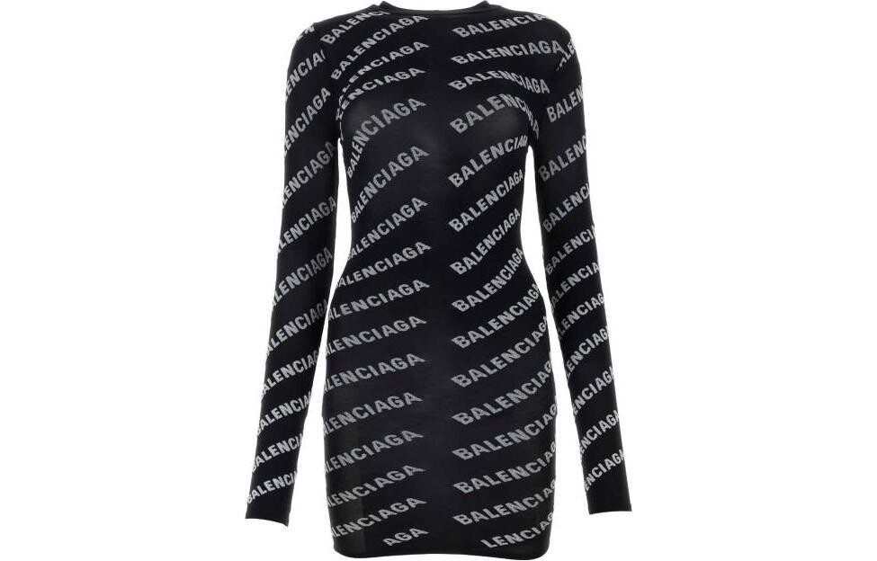 

Платье Balenciaga с длинными рукавами, черный