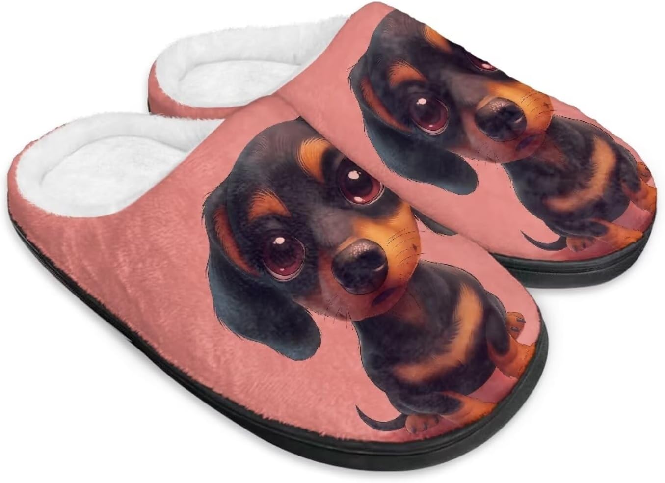 

Зимние пушистые тапочки мужские домашние тапочки животные тапочки для женщин Нескользящие теплые уютные домашние тапочки Chririnla, черный