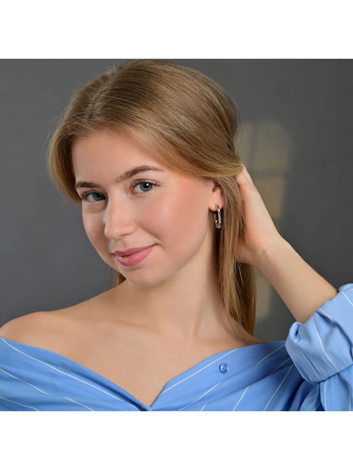 

Adeliás Женские серьги - Серьги-гвоздики из нержавеющей стали серебристого цвета