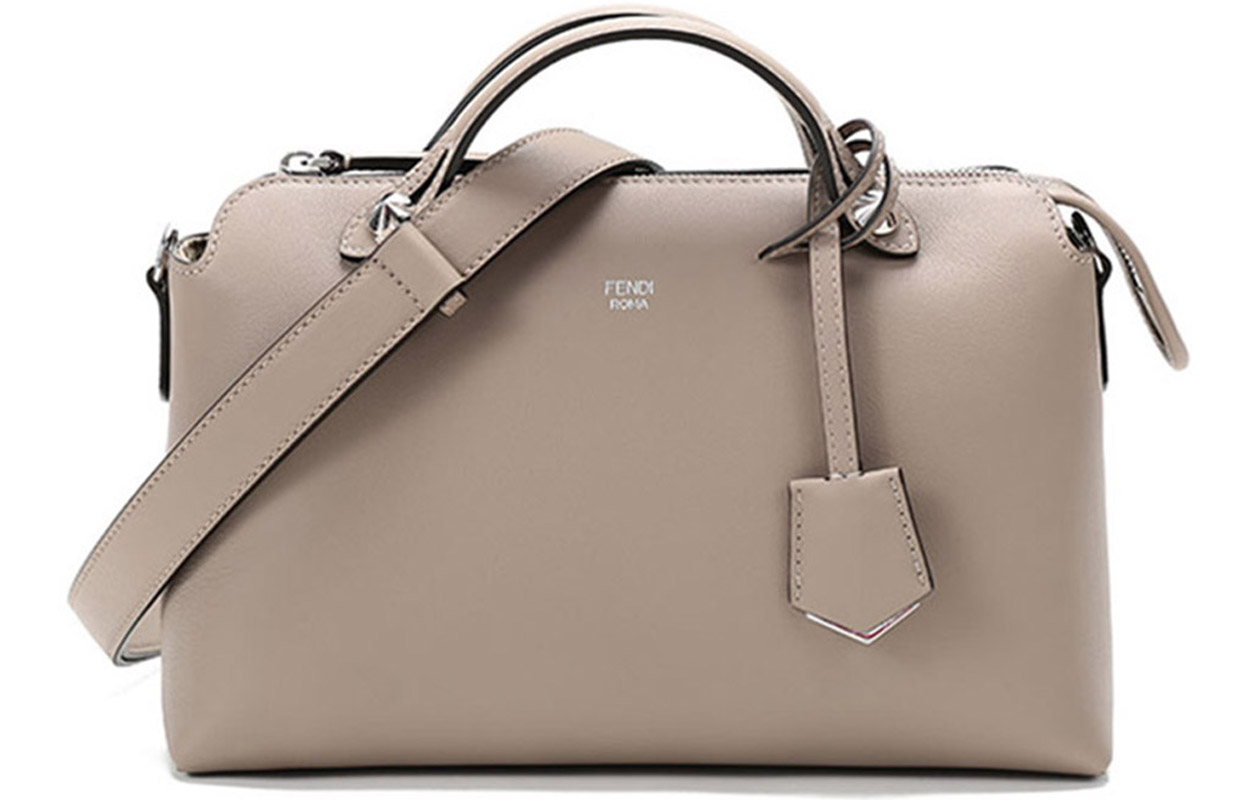 

FENDI Сумка кросс-боди Boston Bag из коровьей кожи By The Way Series, средний размер, женская, коричневая серая