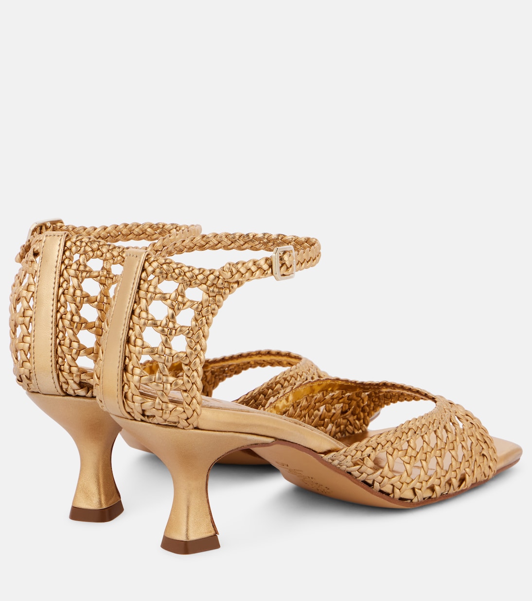 Вероника 55 плетеные кожаные сандалии Souliers Martinez, золотой — фото 2