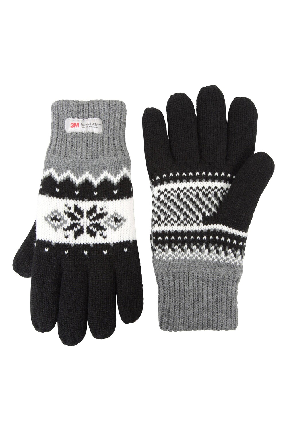 

Thinsulate Fairisle Glove Трикотажные зимние теплые перчатки Mountain Warehouse, черный