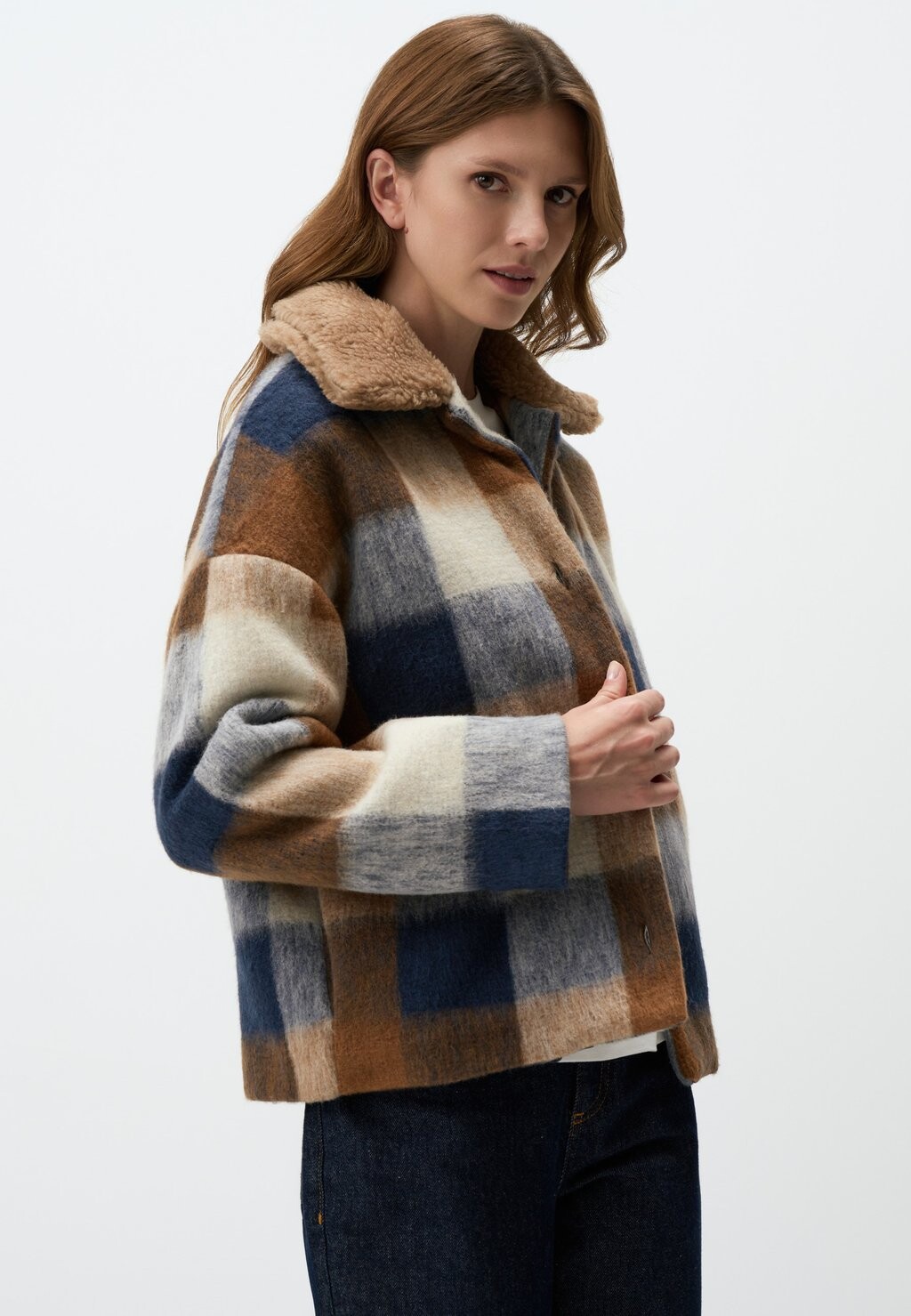 

Легкая куртка CHECKERED WITH COLLAR Jimmy Key, темно-синий