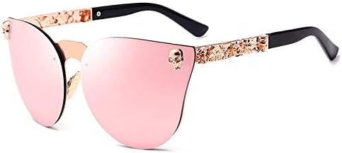 

Винтажные солнцезащитные очки для женщин и мужчин, металлический череп, розовое золото, стильные солнцезащитные очки для женщин с защитой от УФ-излучения UV400 MTZJH, 5