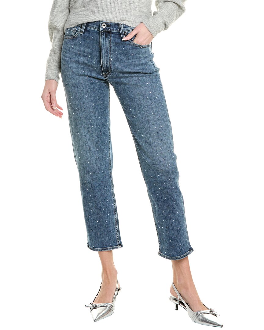 

Rag & bone Hattie средней потертости Jewels прямые джинсы по щиколотку, синий