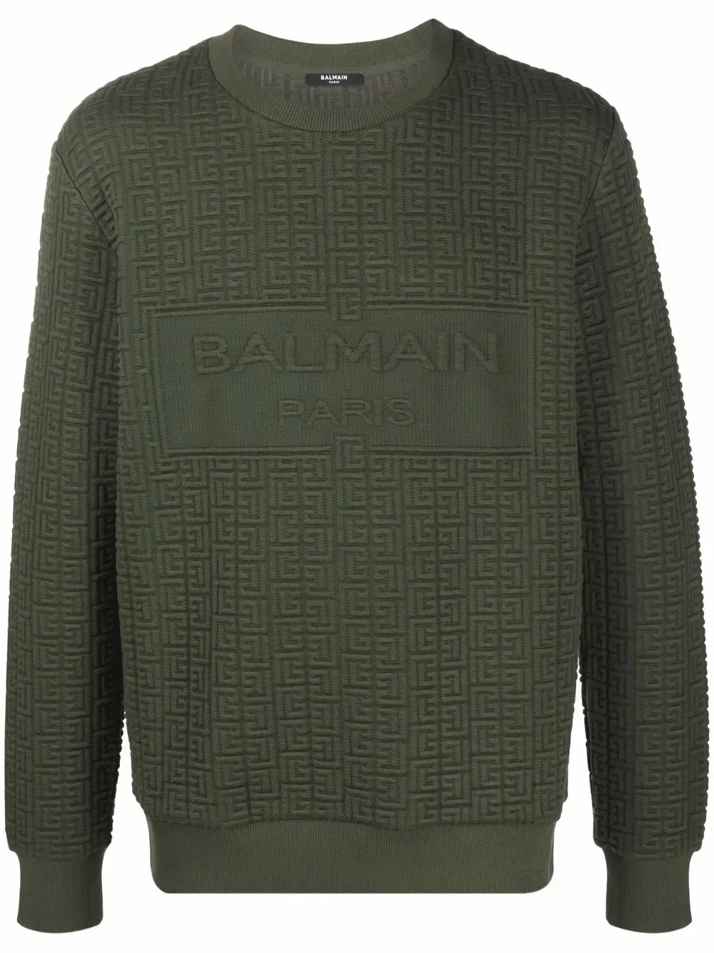 Толстовка с монограммой BALMAIN, зеленый