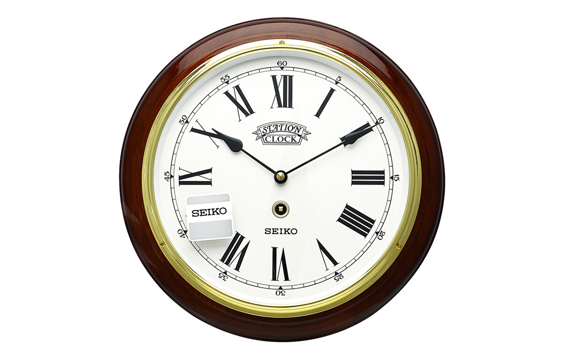 

SEIKO Часы Quartz Movement Wooden Watch Case Wall Clock Unisex White Dial QXA143B