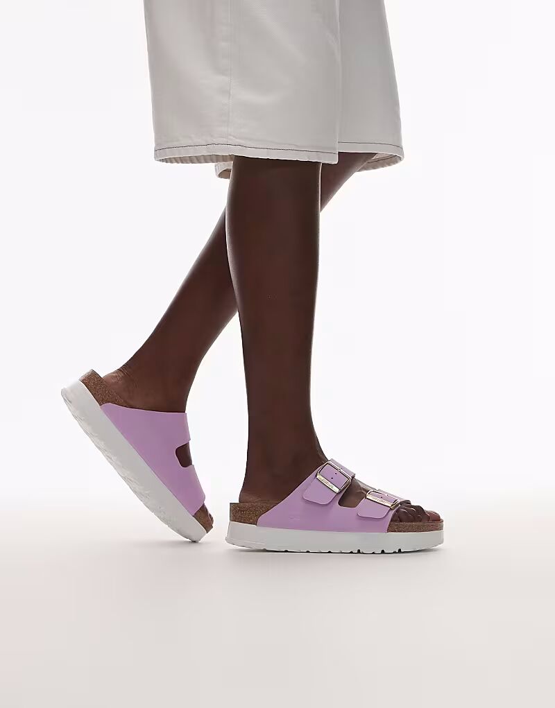 Сандалии Birkenstock Papillio Arizona на гибкой платформе розового цвета