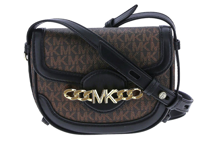 

MICHAEL KORS Полиэстеровая женская сумка через плечо коричнево-черная