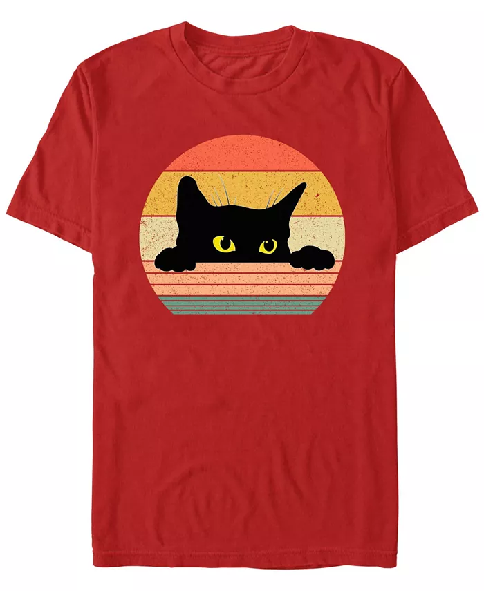 

Мужская футболка с коротким рукавом Cat в ретро-стиле Design By Humans, красный