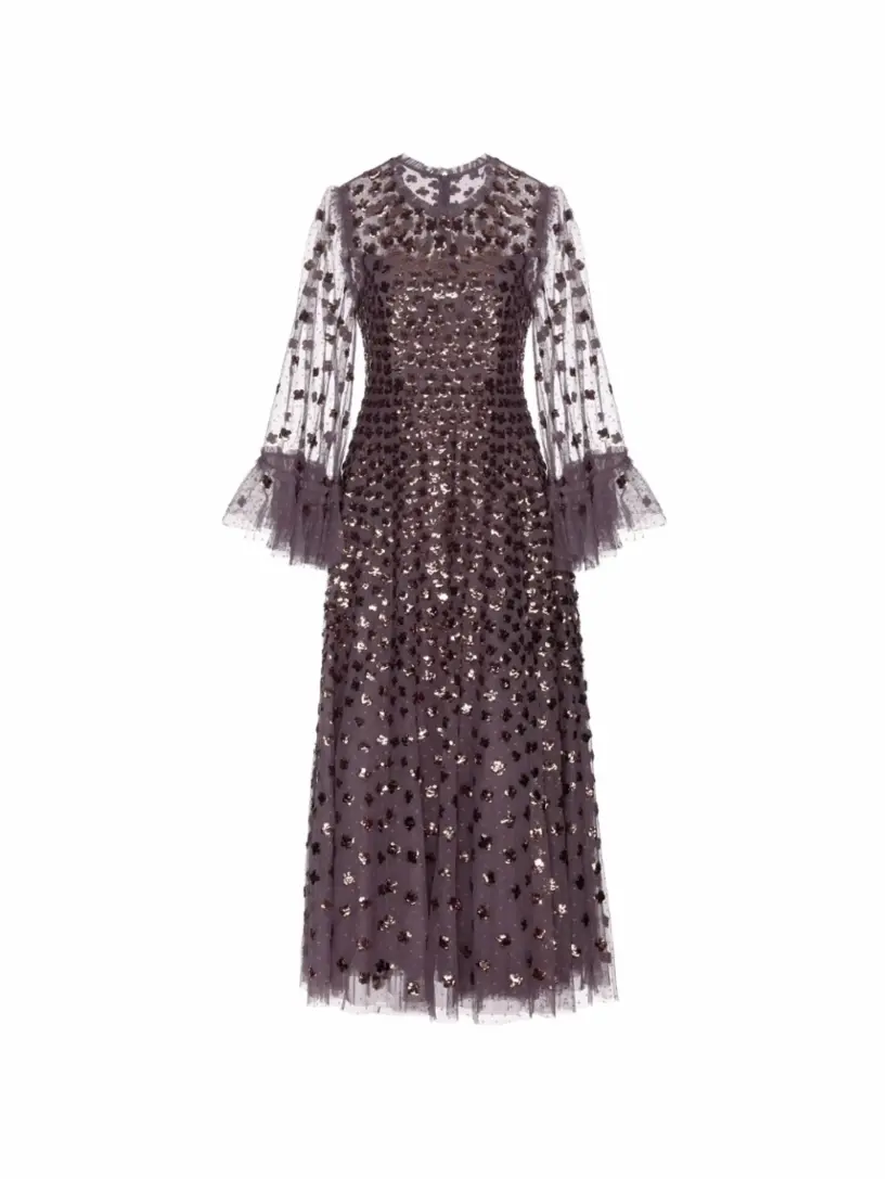 

Платье с пайетками Glisten Needle & Thread, фиолетовый