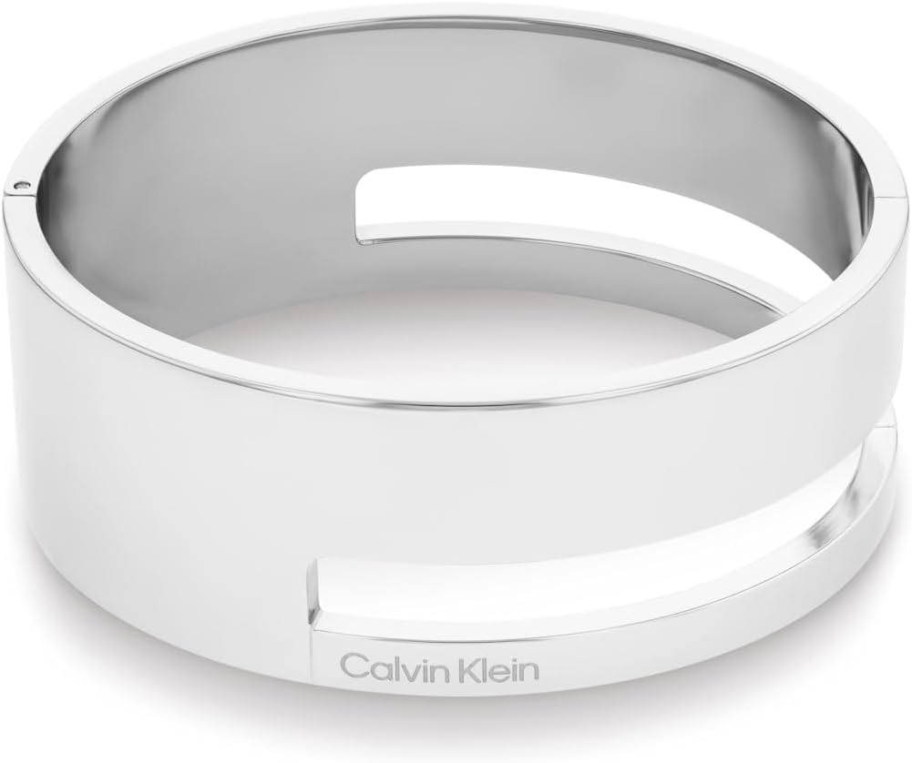 

Браслет Calvin Klein Geometric Essentials для женщин - нержавеющая сталь с застежкой-шарниром - классический дизайн, модный аксессуар премиум-класса - подарок для нее, Silver