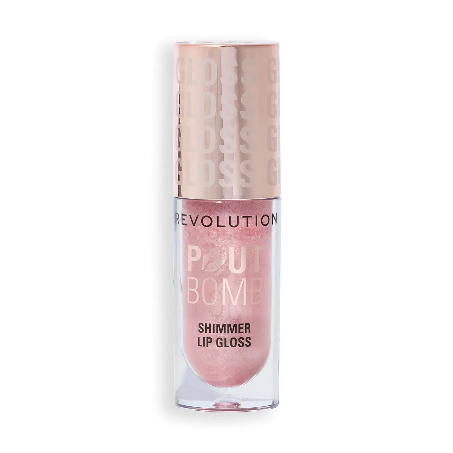Блеск для губ «Pout Bomb Shimmer Gloss» с гиалуроновой кислотой и ароматом ванили от Revolution Revolution Beauty London, Shine Pink — фото 3