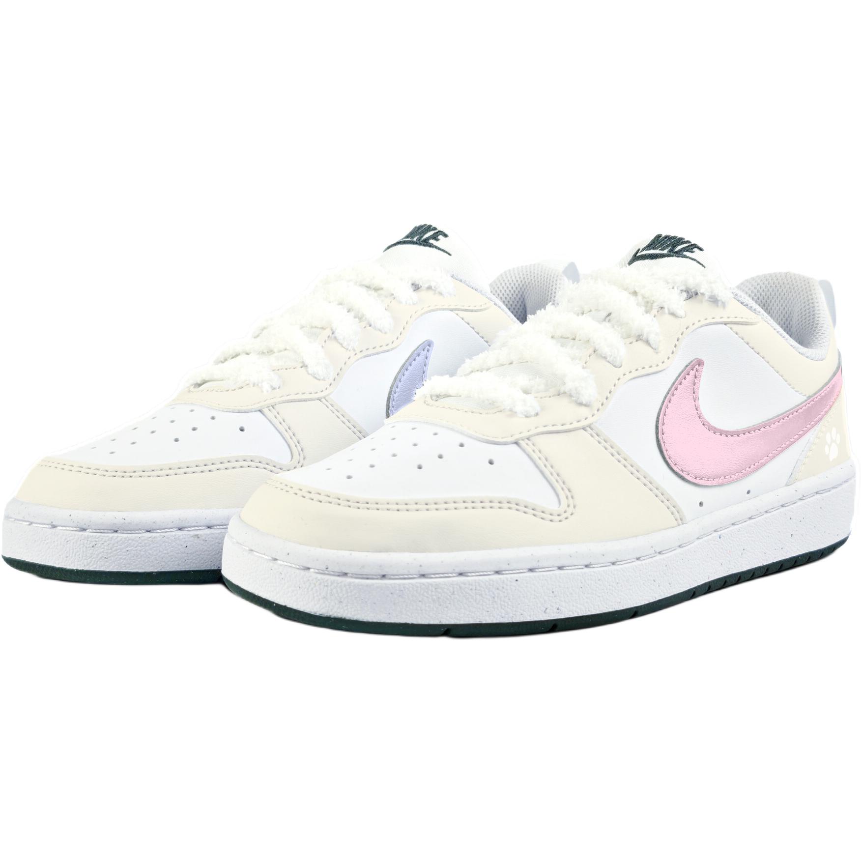 

Nike Кроссовки для скейтбординга Court Borough Soft Rhythm Pink Blue Anti Slip Wear Resistant Low Top Kids' белые для подростков