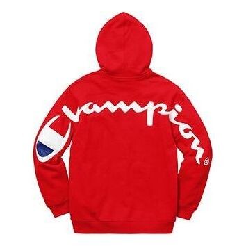 

Толстовка x champion hooded sweatshirt 'red white' Supreme, красный