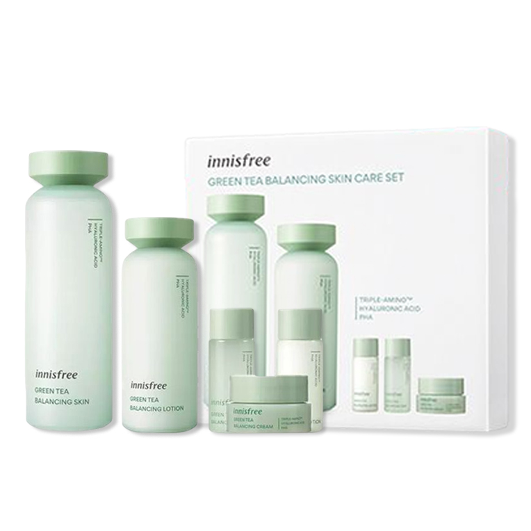 

Innisfree Yueshifengyin набор средств по уходу за кожей Green Tea Balance Hydrating: стабилизация, увлажнение, восстановление и питание - комплект из пяти предметов