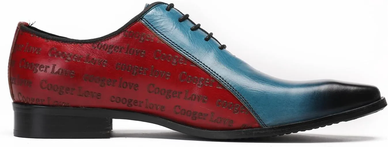 

Мужские оксфорды Santimon из кожи, официальные туфли для смокинга, модные вечерние туфли с крылышками, бизнес-кэжуал для мужчин, синий/красный