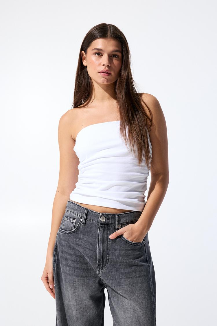 

Топ с прямым вырезом Pull And Bear, белый