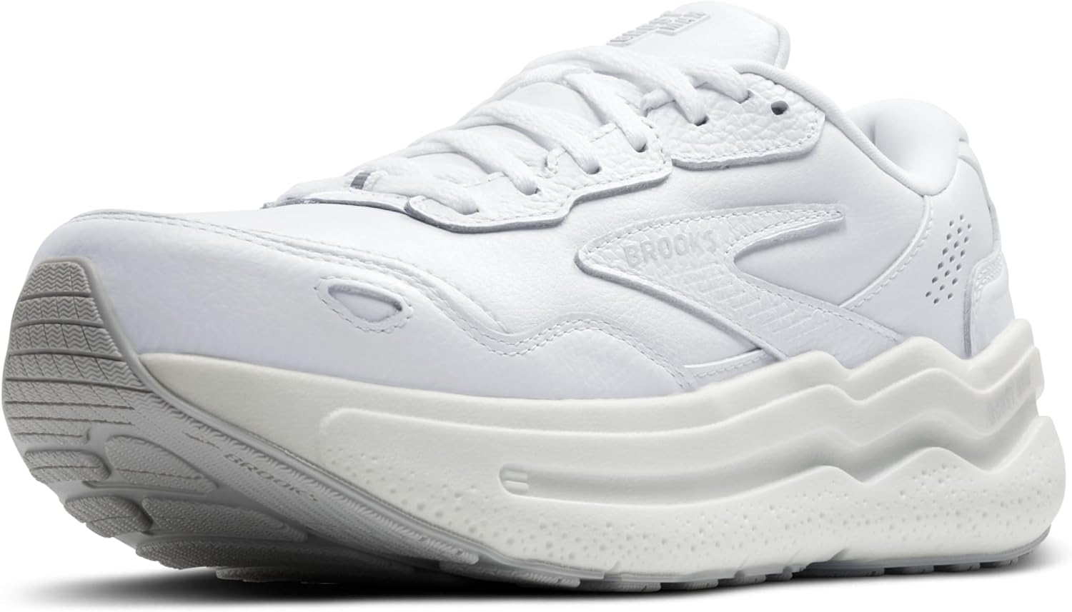 

Мужские кроссовки Brooks Ghost Max из замши и кожи нейтральной модели для бега и ходьбы, белый