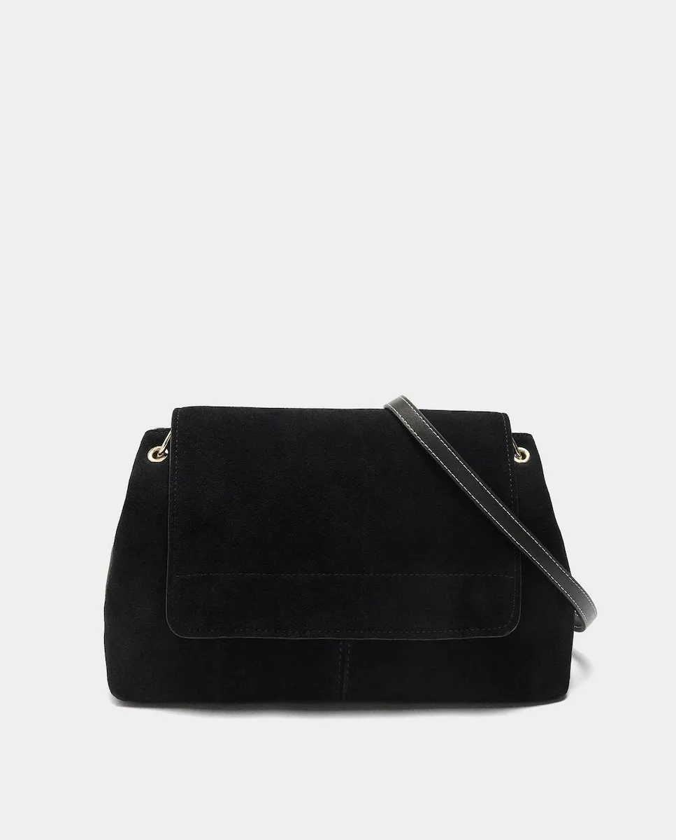 

Женская кожаная сумка через плечо с клапаном и магнитной застежкой, однотонная Parfois, черный