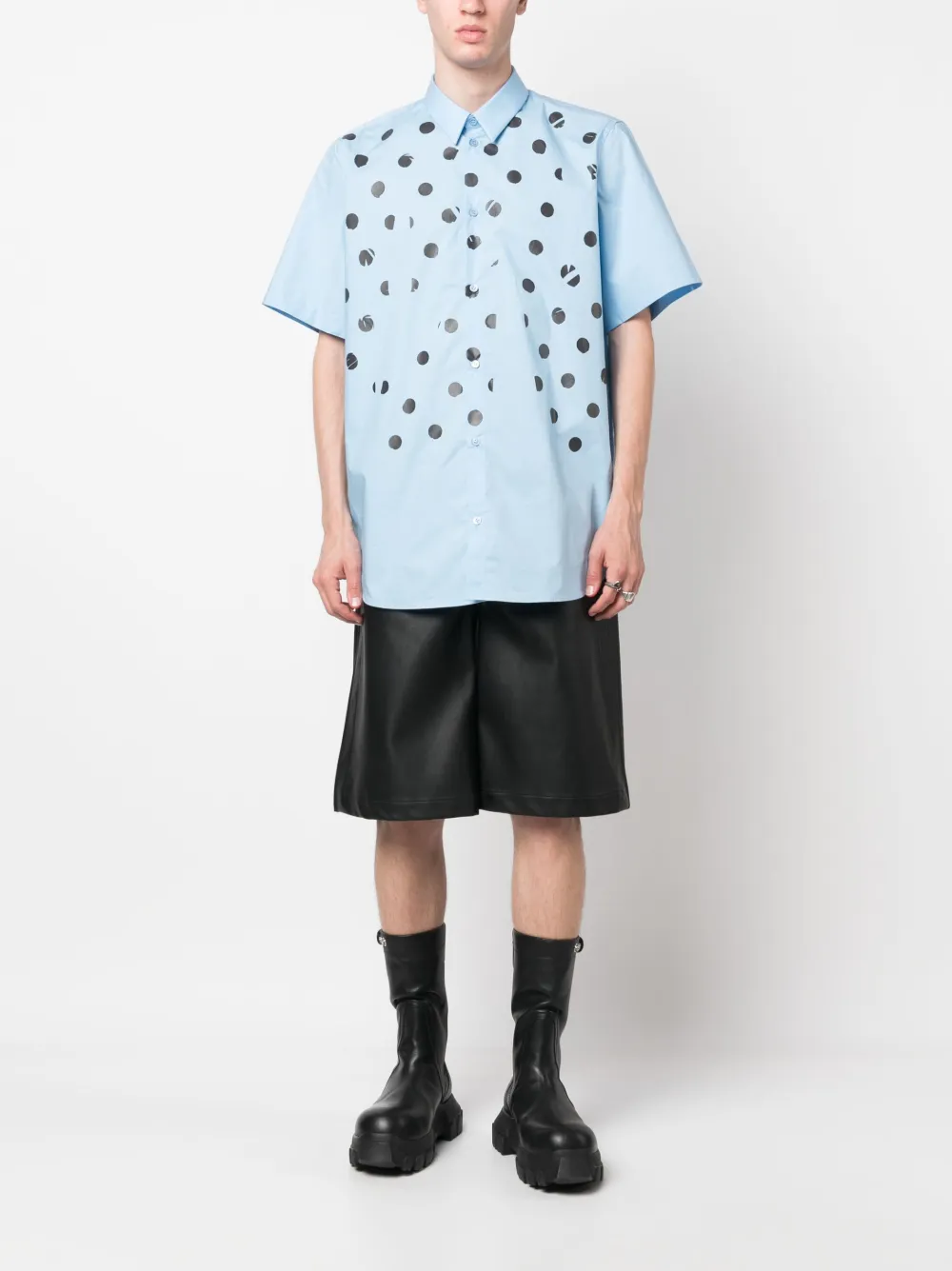 Рубашка в горох Raf Simons, синий — фото 2