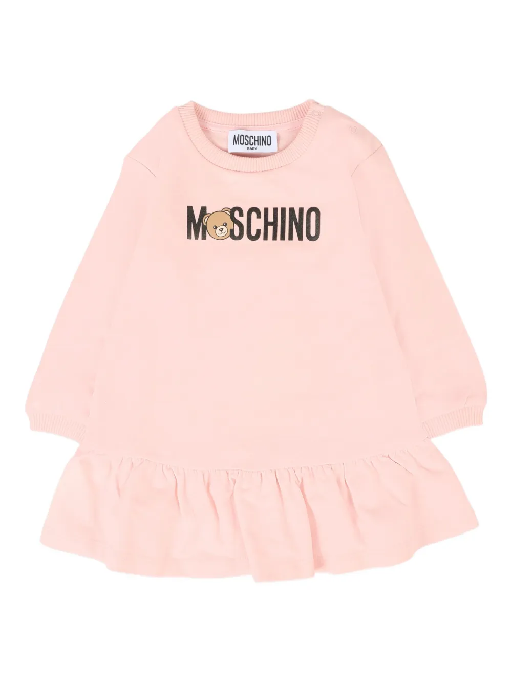 

Платье с логотипом и оборками Moschino Kids, розовый