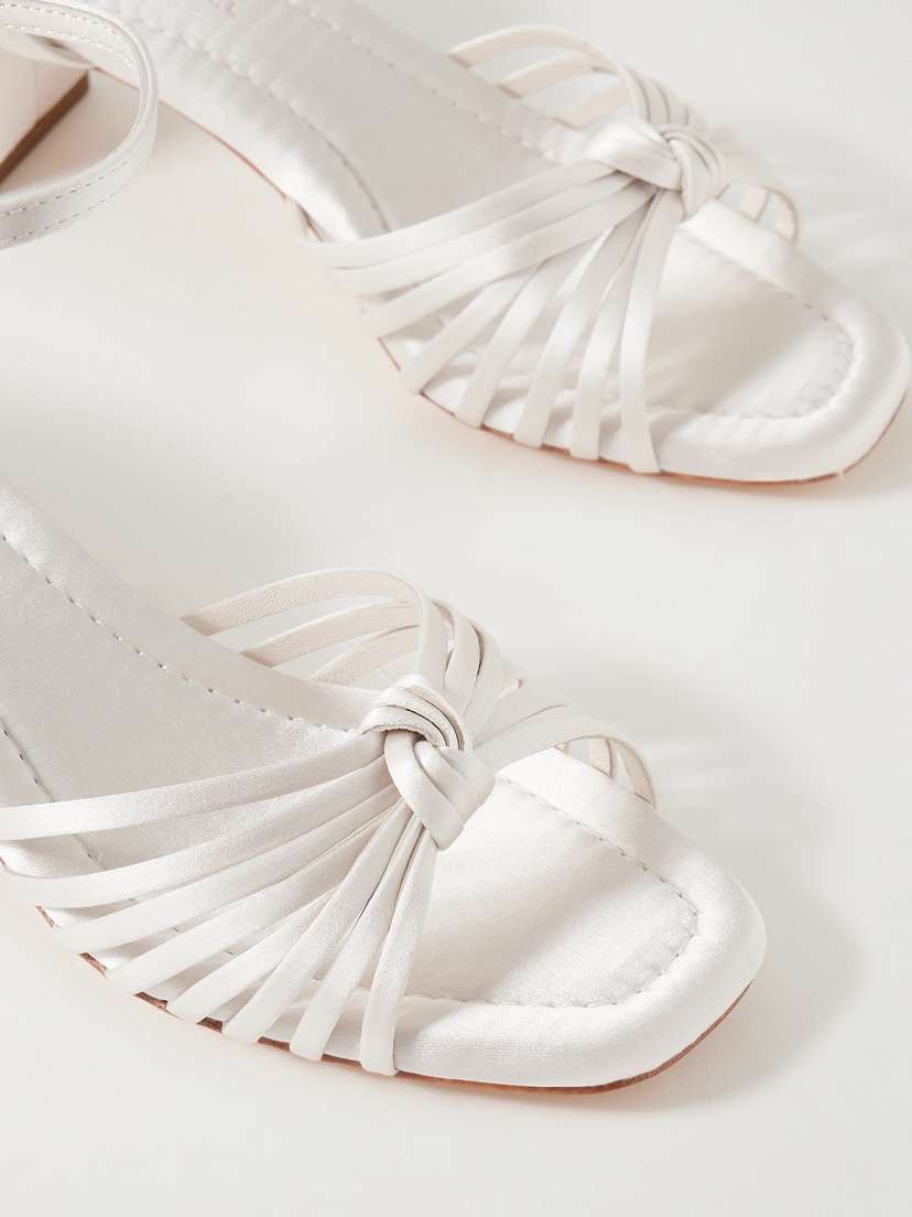 Атласные босоножки Оливия с узелками Loeffler Randall, желтый — фото 4