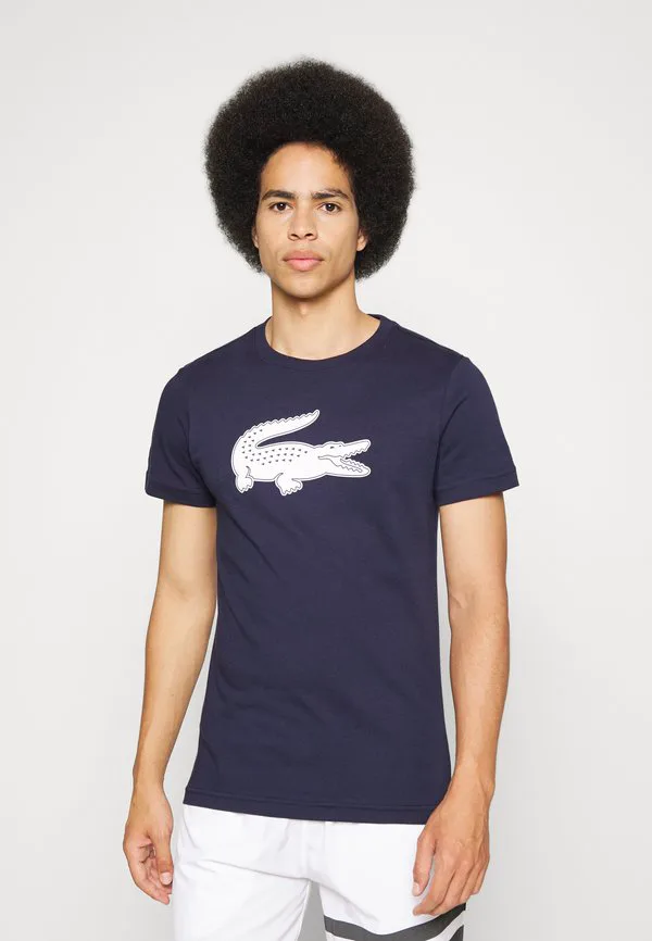Спортивная футболка Lacoste Sport с логотипом, синий/белый