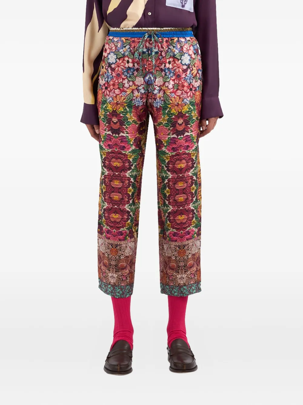 

Брюки Aloe с кулиской и цветочным принтом Pierre-Louis Mascia, красный