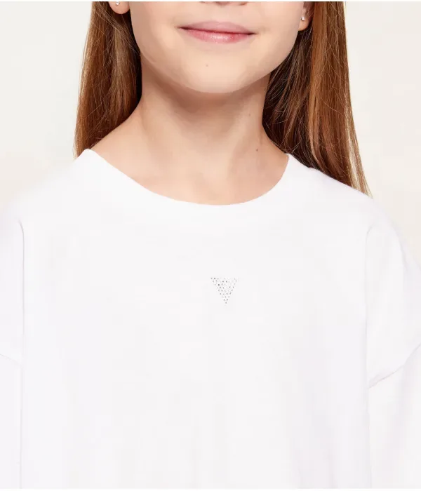 Футболка cropped fit Guess, белый — фото 4