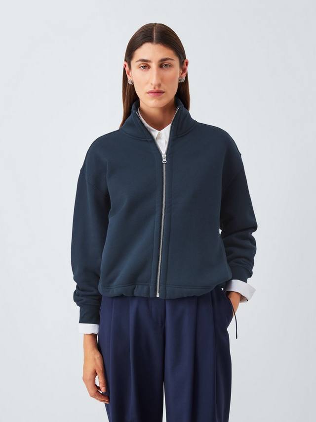 

Свитшот из хлопковой смеси с молнией John Lewis, Navy