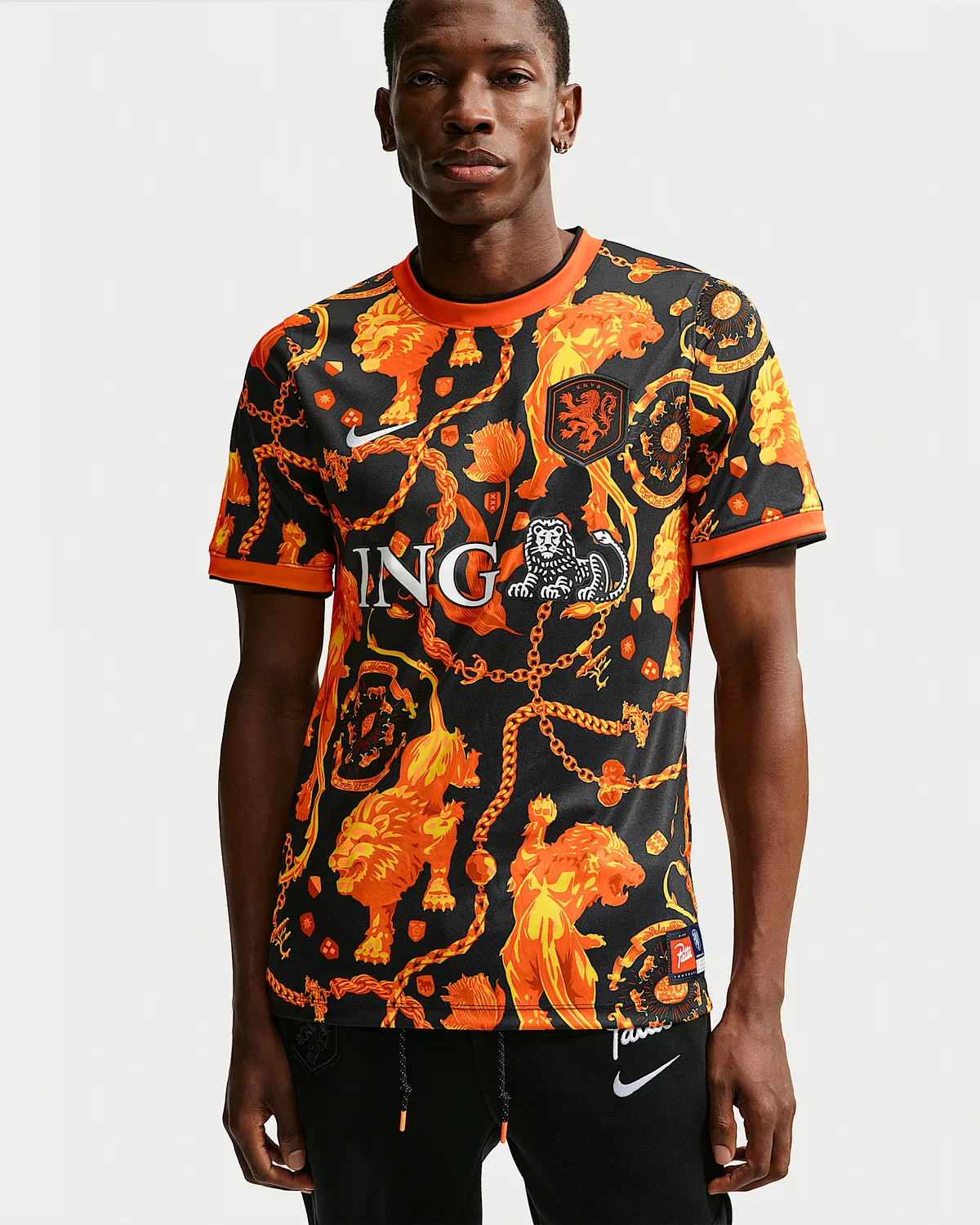 Мужская футболка Academy Pro с коротким рукавом Netherlands x Patta, Black/White