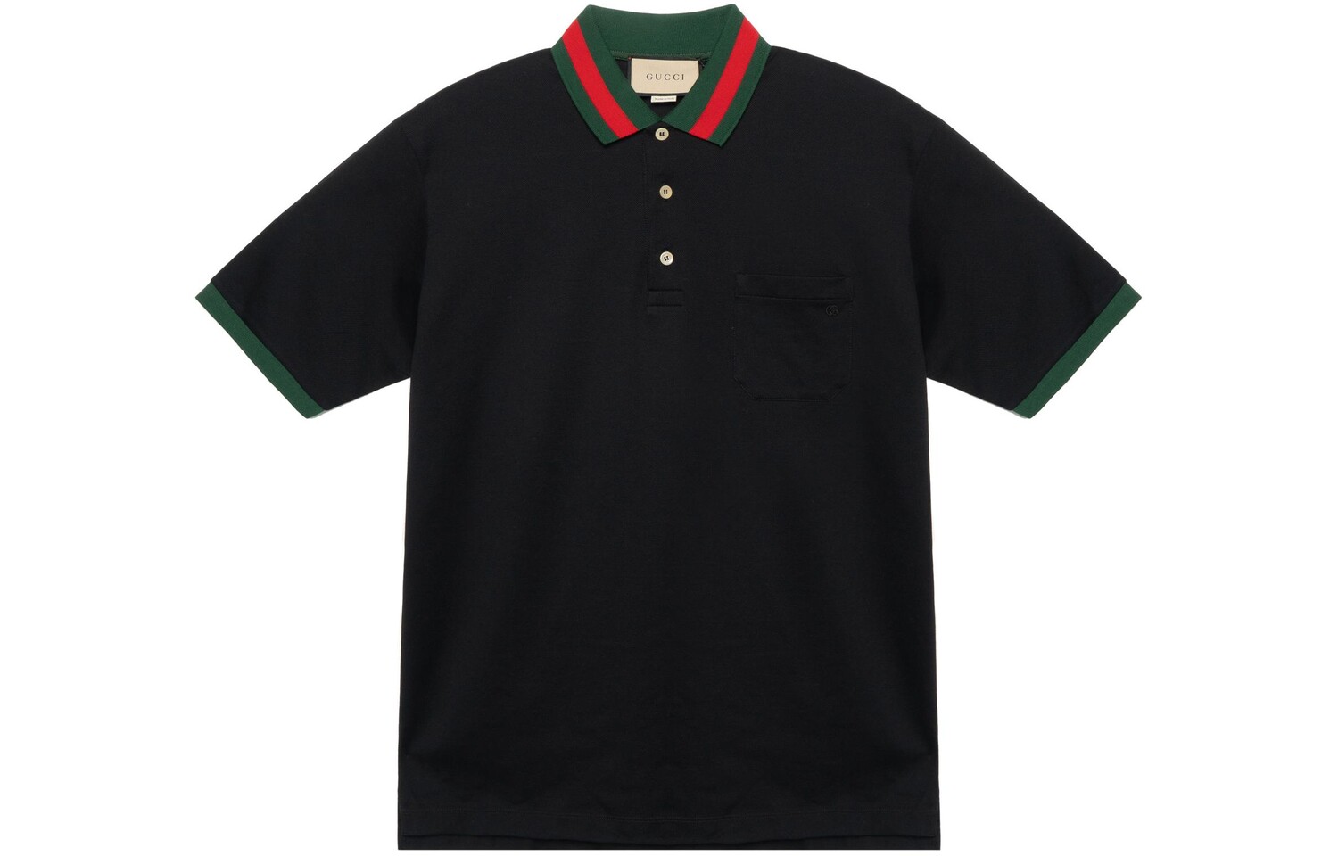 

Рубашка-поло мужская Gucci Web-stripe Piqué, черный