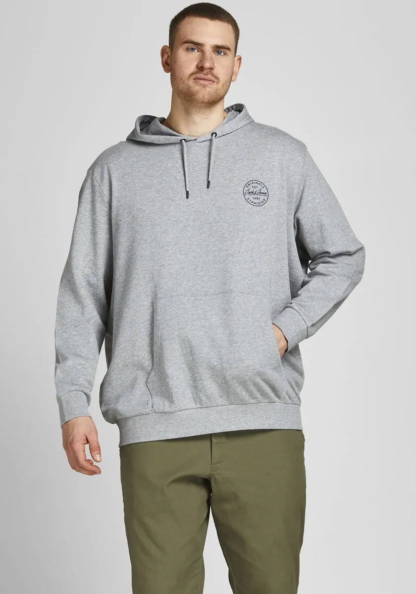 

Толстовка Jack & Jones PlusSize с капюшоном "GORDON SHARK SWEAT HOOD", размер до 6XL, цвет Hellgrau-Meliert