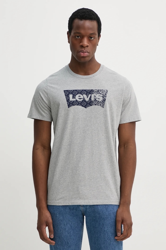 

Хлопковая футболка с принтом GRAPHIC CREWNECK TEE Levi'S, серый