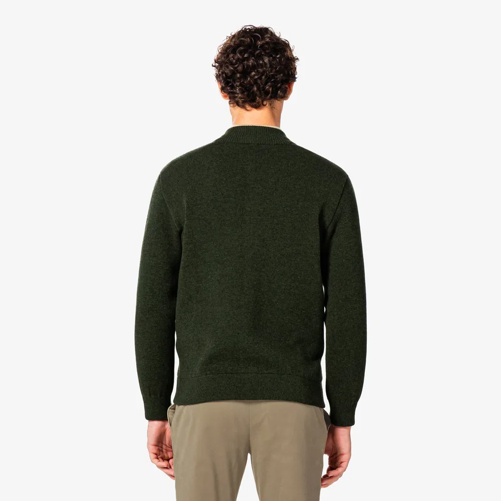Мужской двусторонний кардиган-бомбер тёмно-хаки от Lacoste — фото 3