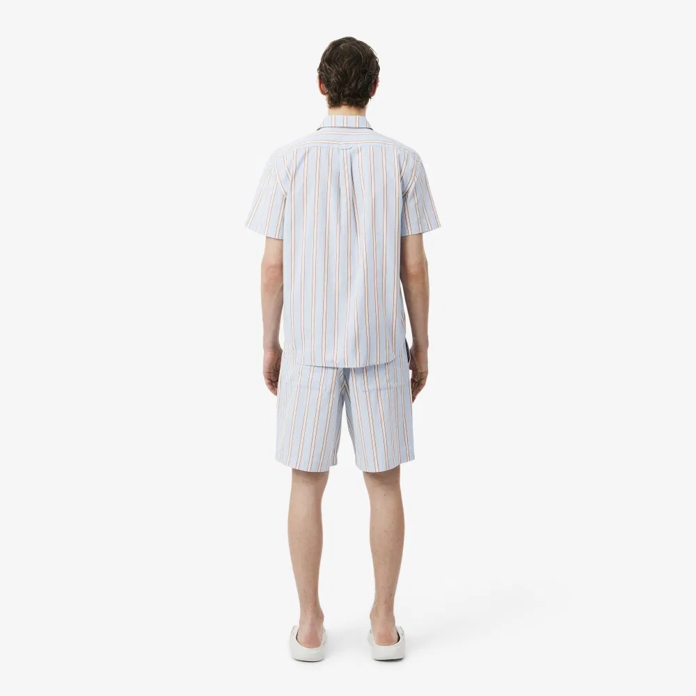 Мужские шорты в полоску из поплина синие от Lacoste — фото 3