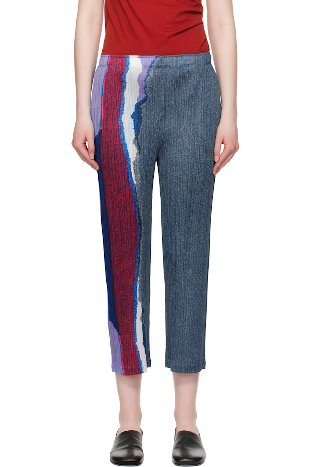 

Брюки цвета зернистого камня Pleats Please Issey Miyake, мультиколор