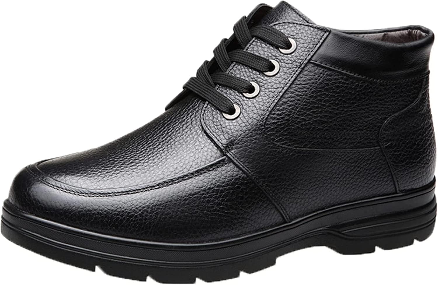 

Мужские зимние ботинки Yiozoi, высокие, с теплым бархатным утеплителем, для улицы и бизнеса, на шнуровке, противоскользящие, мягкие повседневные кожаные ботинки до щиколотки, черный