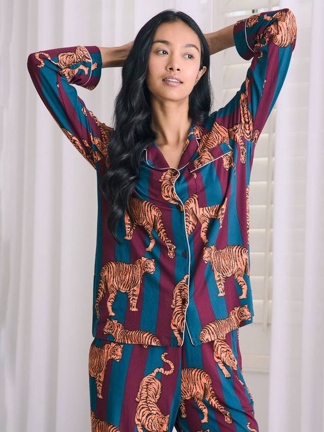 

Полосатый пижамный комплект Tigers Chelsea Peers, Burgundy