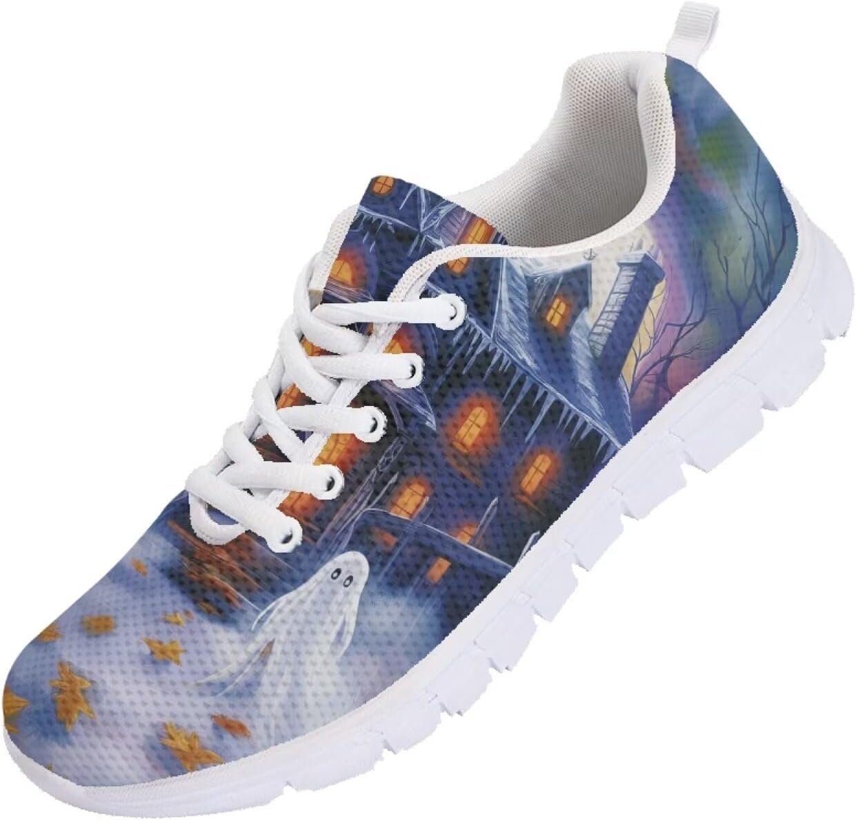 

Кроссовки Forchrinse для мужчин и женщин, Хэллоуин, легкие спортивные с шнуровкой, Halloween Ghost Haunted House